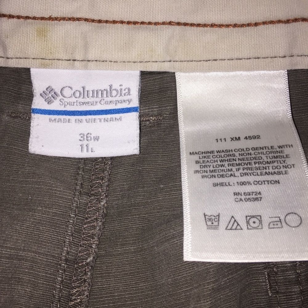 Columbia Cargo Shorts Sz 36 W 11 L Cotton Hiking Outdoors - Picture 5 of 14